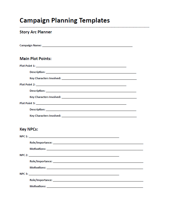 Campaign Planning Templates