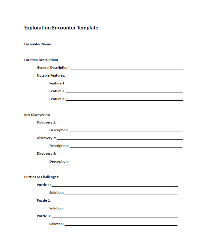 Exploration Encounter Template